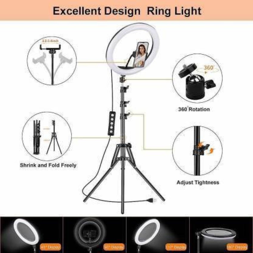 myans 12 inch LED Ring Light with 7 Ft Tripod Stand Combo and