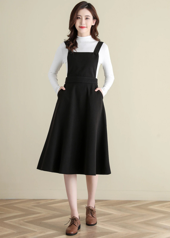 herija Women A line Black White Dress Buy herija Women A line