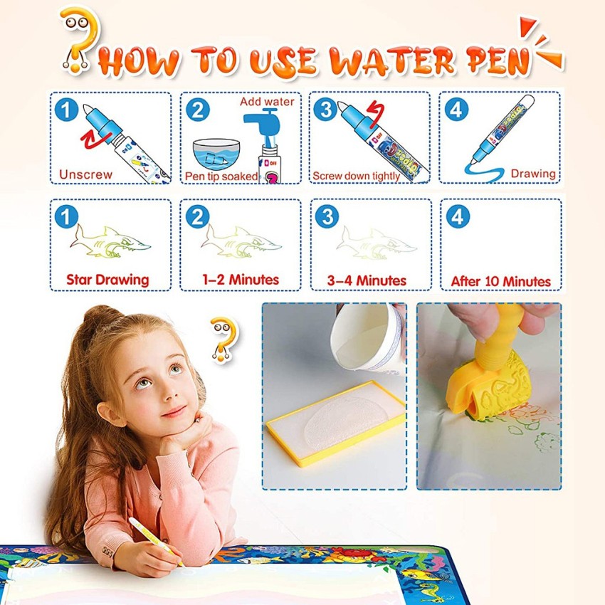 New Obuby Aqua Doodle Magic Mat Kids Doodle Mats Water Drawing Writing  Board