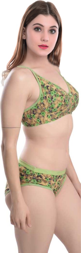Buy DIVA SECRET Bra & Panty Set Floral Print Green Lingerie Set Online at  Best Prices in India - JioMart.