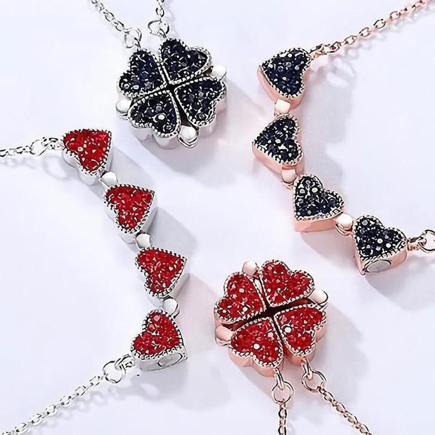 Four Leaf Clover Necklace - Heart Pendant – Sutra Wear