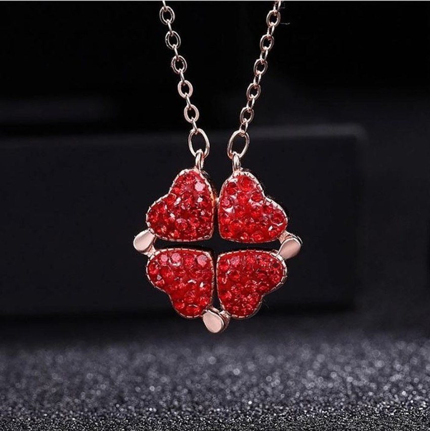 Four Leaf Clover Necklace - Heart Pendant – Sutra Wear