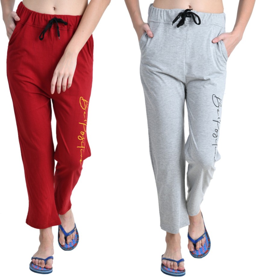 Cleesh Women's Solid 3/4th Pyjama Pant