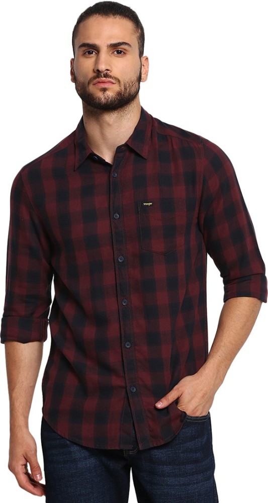 wrangler red check shirt