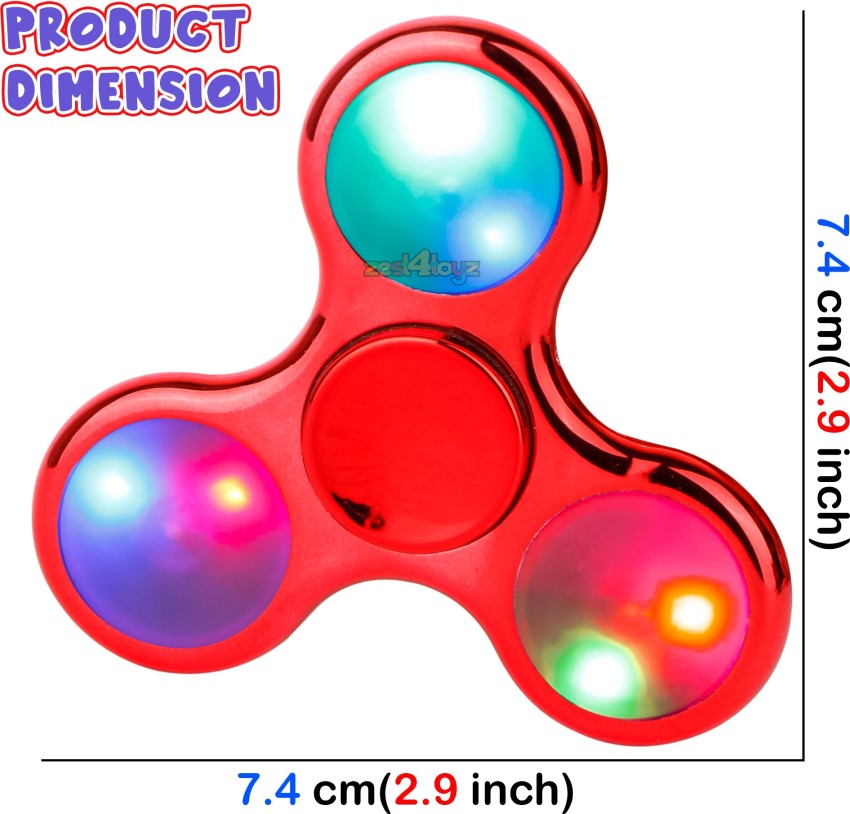 LED light Hand Spinner Three Sides Metal Spinner with Smooth Long Spinning  Stress Relief and Boredom Buster Fidget Toys for Kids Adult-Red . shop for  zest 4 toyz products in India.