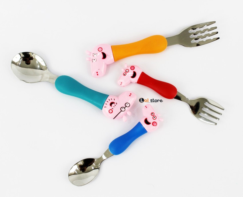 10Pcs Kids Fork and Spoon Set 410 Stainless Steel Kids Silverware