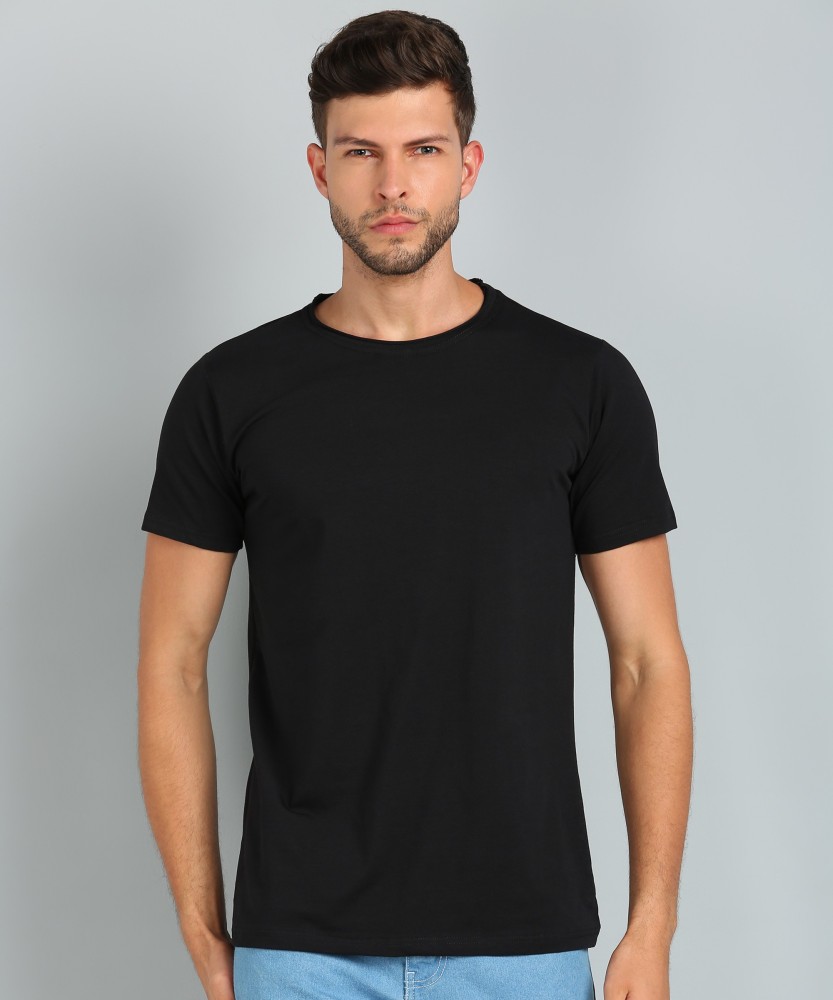 ATTIRE360 Solid Men Round Neck Black T Shirt Buy Black ATTIRE360