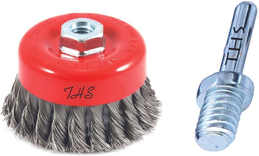 3inch Cup Wire Brush 1/4in Shank Deburring Rust Remover Cleaning Steel