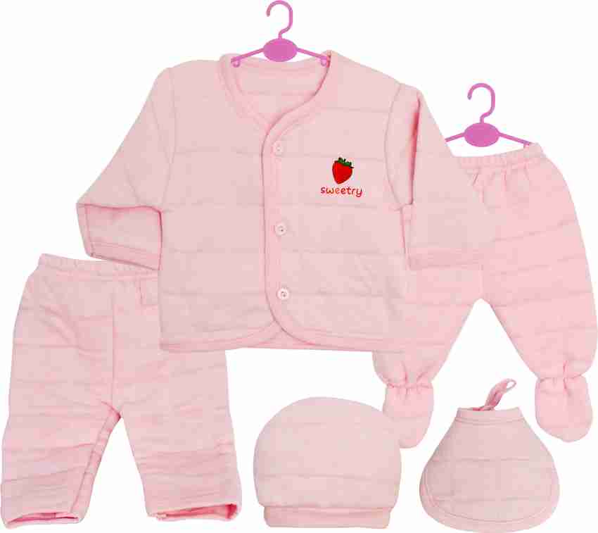 Miss Chief by Flipkart New Born Baby s Premium Quality Cozy Soft Quilted Cotton Sandwich 5 in 1 Suit Winter Autumn Wear Suit Warm Set for