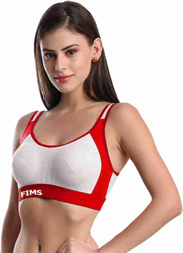 Buy FIMS - Fashion is my style Cotton Blend Sports Bra, Bra for Women,  Combo Everyday Bra, Pack of 1, Cup- B, Black, Size- 30 at
