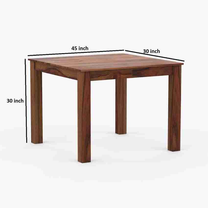PR FURNITURE Premium Quality Sheesham Wood Four Seater Dining Table Set With Four Chair For dining room and Restaurant Finish Natural Finish Cushion Off White Solid Wood 4 Seater