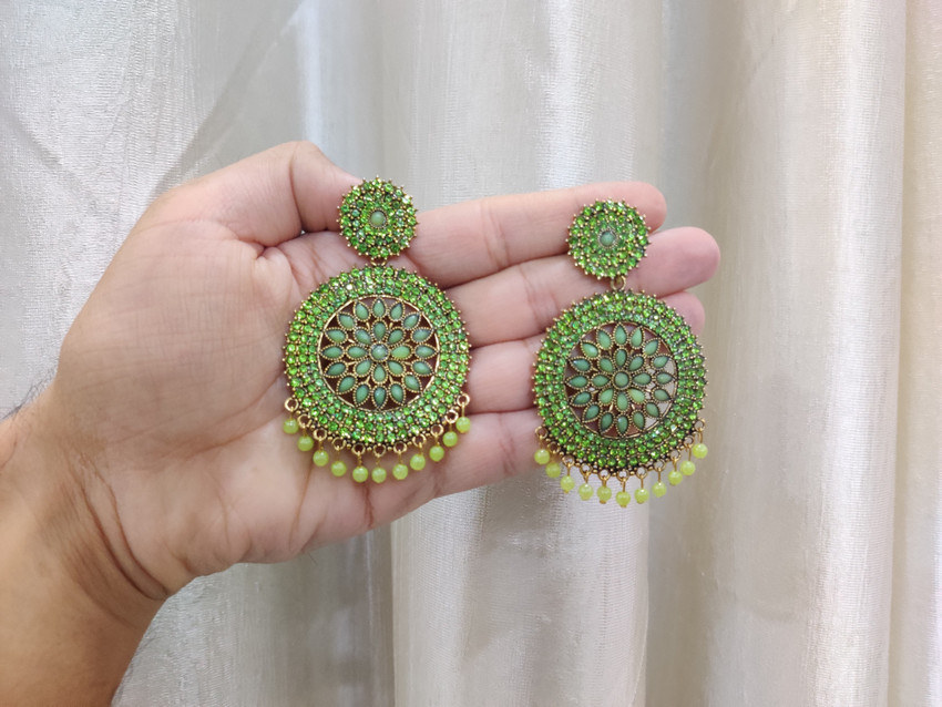 Parrot green earrings online 2025