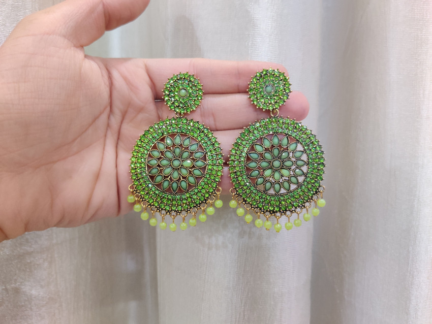 Buy MONKDECOR Beautiful Gola Stone Jhumkas For Flipkart