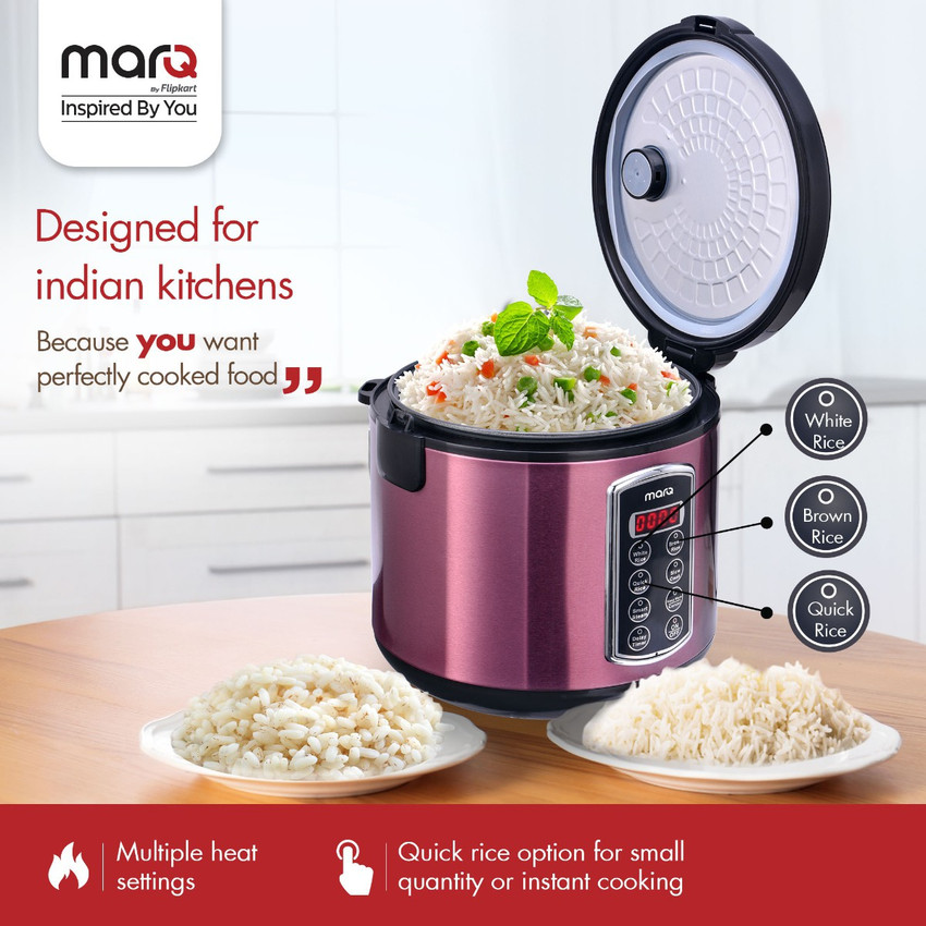 MarQ by Flipkart Deluxe Plus Electric Rice Cooker with Steaming Feature Price in India Buy MarQ by Flipkart Deluxe Plus Electric Rice Cooker with Steaming Feature Online at Flipkart