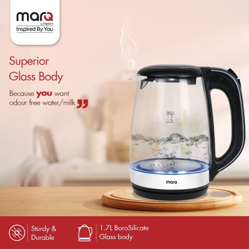 MarQ by Flipkart Glass 01 Electric Kettle Price in India Buy MarQ by Flipkart Glass 01 Electric Kettle Online at Flipkart