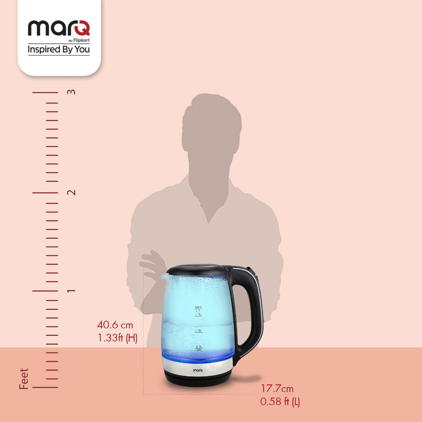 MarQ by Flipkart Glass 01 Electric Kettle Price in India Buy
