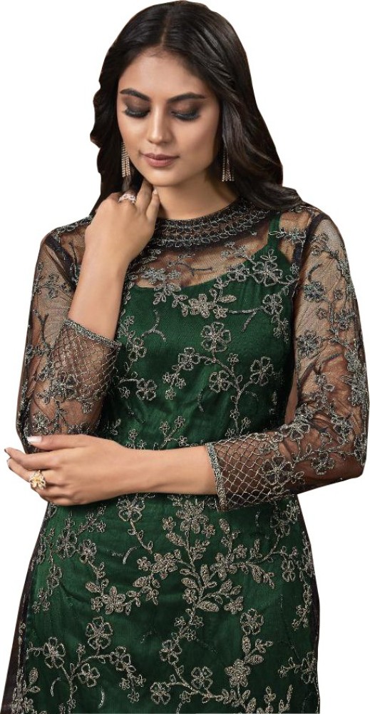 Boat neck shop salwar with net