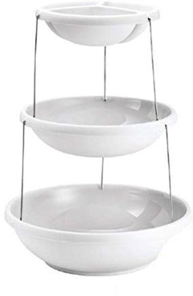 Collapsible Bowl 3 Tier - The Decorative Plastic Bowls Twist Down and Fold for