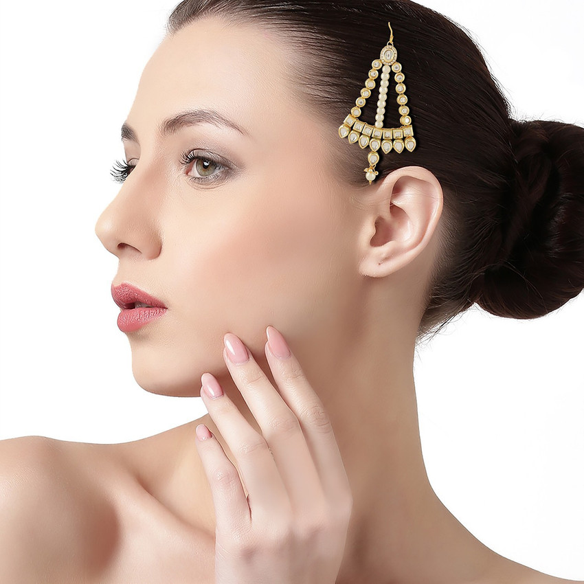 AccessHer Vilandi Kundan gold jhoomar passa for women Hair Accessory Set Price in India Buy AccessHer Vilandi Kundan gold jhoomar passa for women Hair Accessory Set online at Flipkart