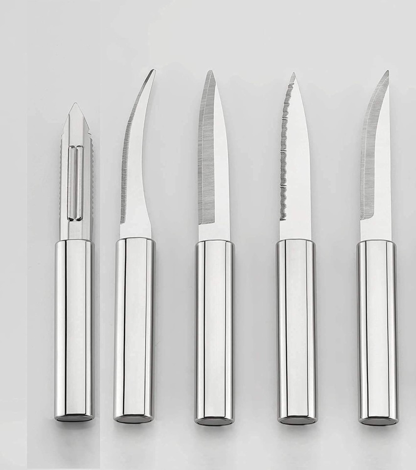  fixwell Stainless Steel Knife Set, 12-Piece, WHITE