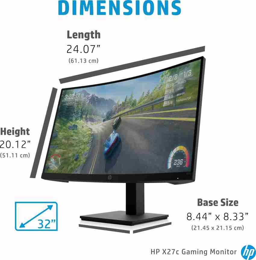 40€52 sur Ecran PC Gaming HP X27qc 27 Incurvé QHD Noir - Ecrans PC - Achat  & prix