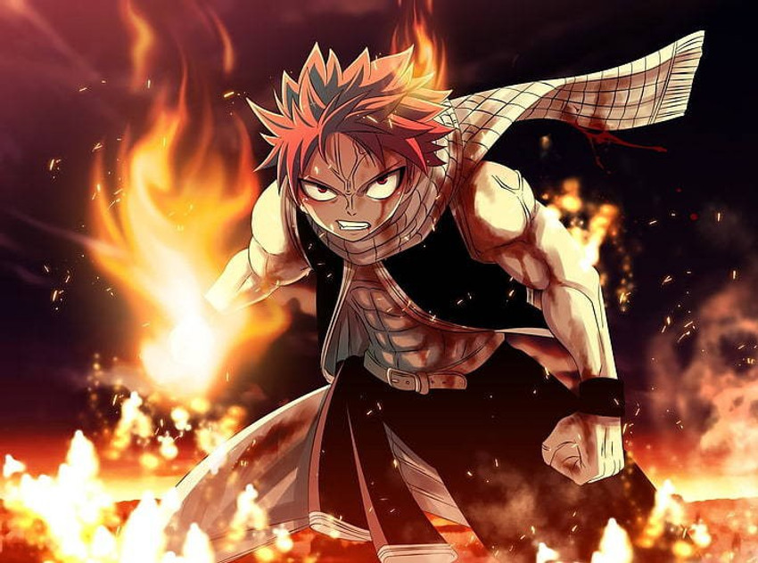 Natsu Dragneel Dragon Trained (Fairy Tail) Premium Art Print