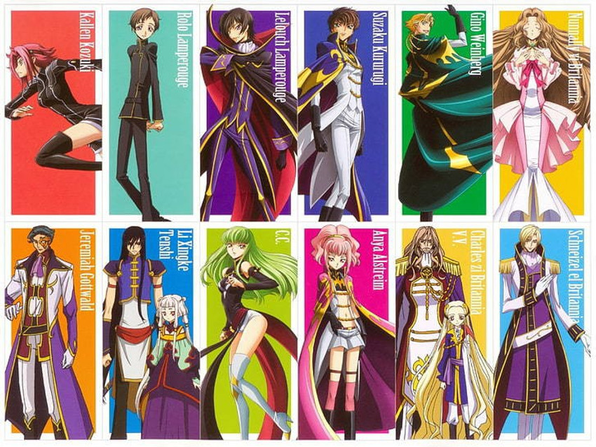 Nunnally Lamperouge, Suzaku Kururugi, Lelouch Lamperouge, Geass