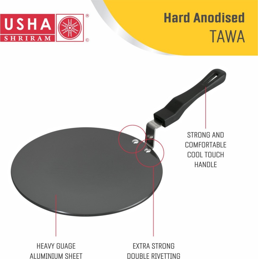 Futura Hard Anodised Flat Tava 22cm 4.06mm Roti/Chapati Tawa By Hawkins