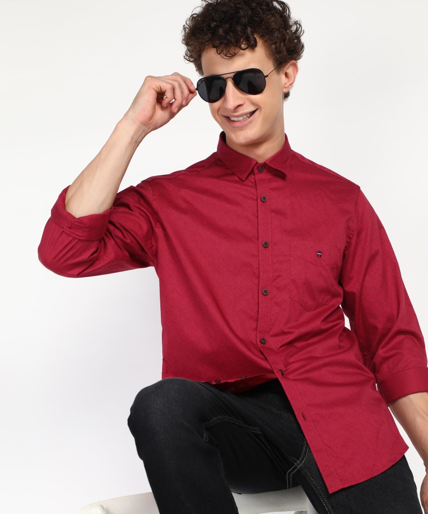 Louis Philippe Sport Men Printed Casual Red Shirt - Buy Louis