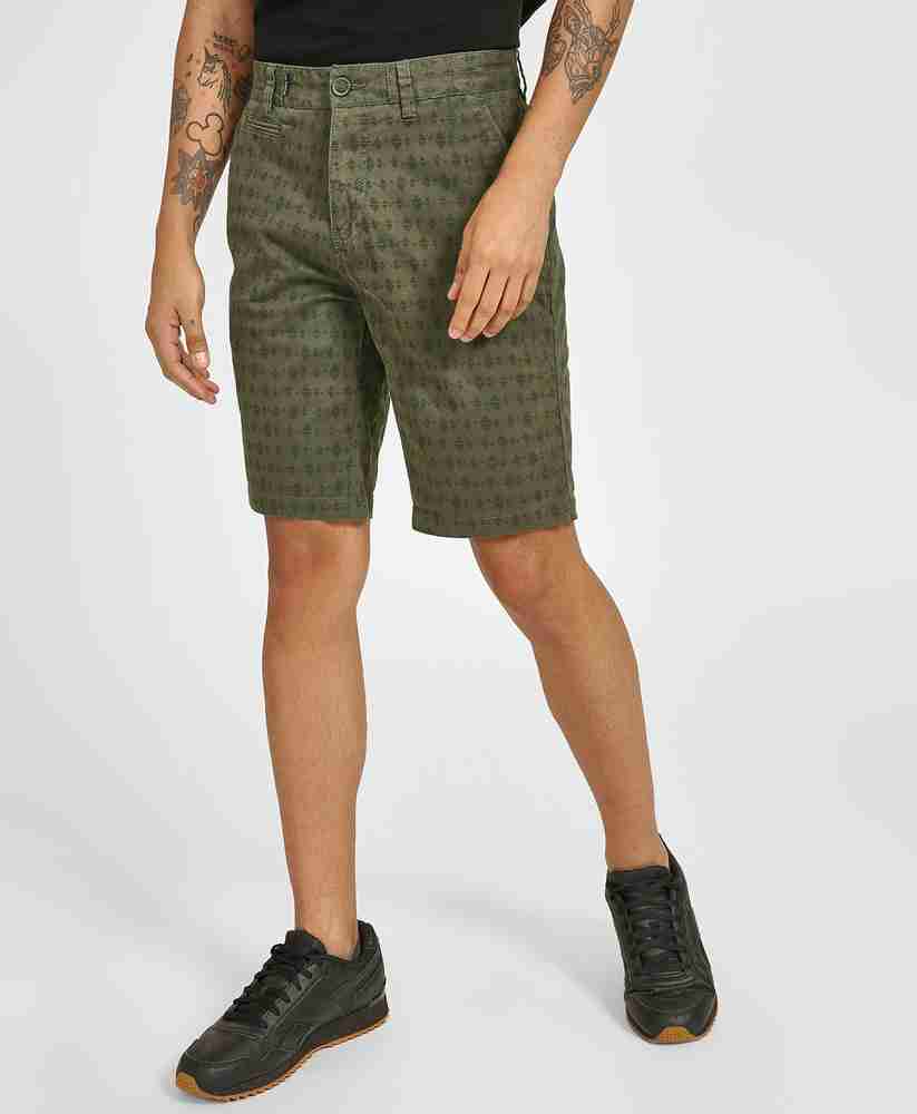 LEE COOPER Solid Men Green Basic Shorts Buy LEE COOPER Solid Men