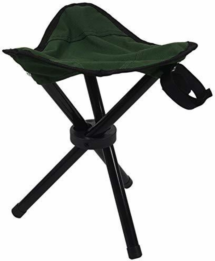 QISIWOLE Outdoor Folding Chair With Cooler Bag Compact Fishing Stool  Fishing Chair With Double Oxford Cloth Cooler Bag For