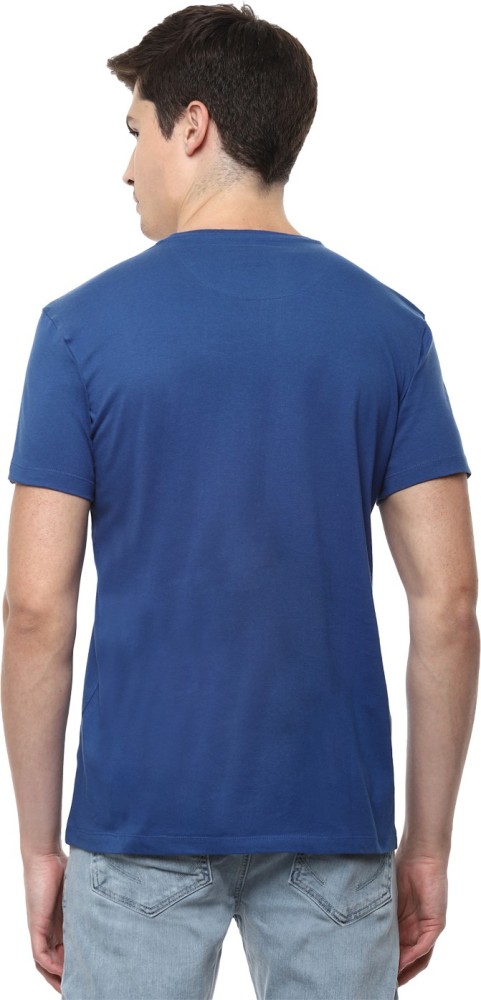 Louis Philippe blue color block t shirt - G3-MTS16261