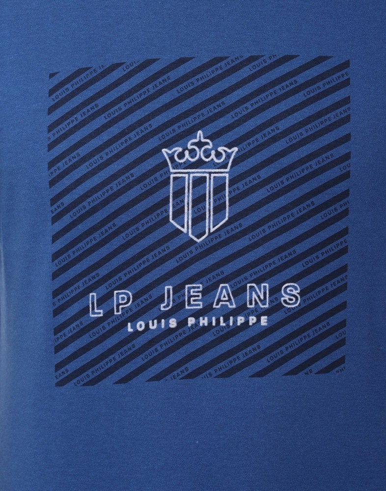 LOUIS PHILIPPE Solid Men Round Neck Blue T-Shirt - Buy LOUIS