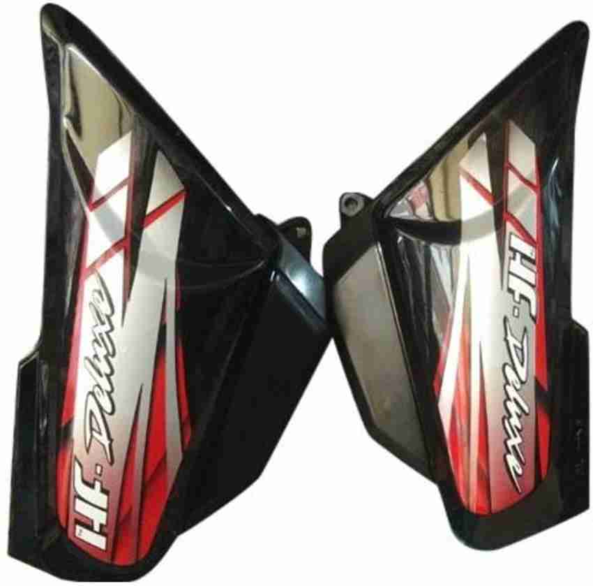 zalak Left and Right Side Cover for HF Deluxe Black and red Bike