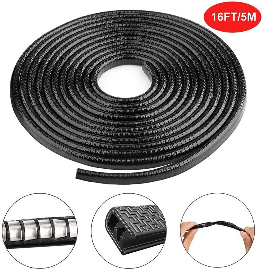 PECUNIA Car Door Protector U Shape Edge Trim Rubber Seal Built in