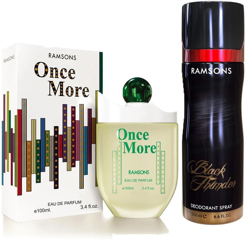 RAMSONS COMBO of ONCE MORE 100ml Perfume Black Thunder 200ml