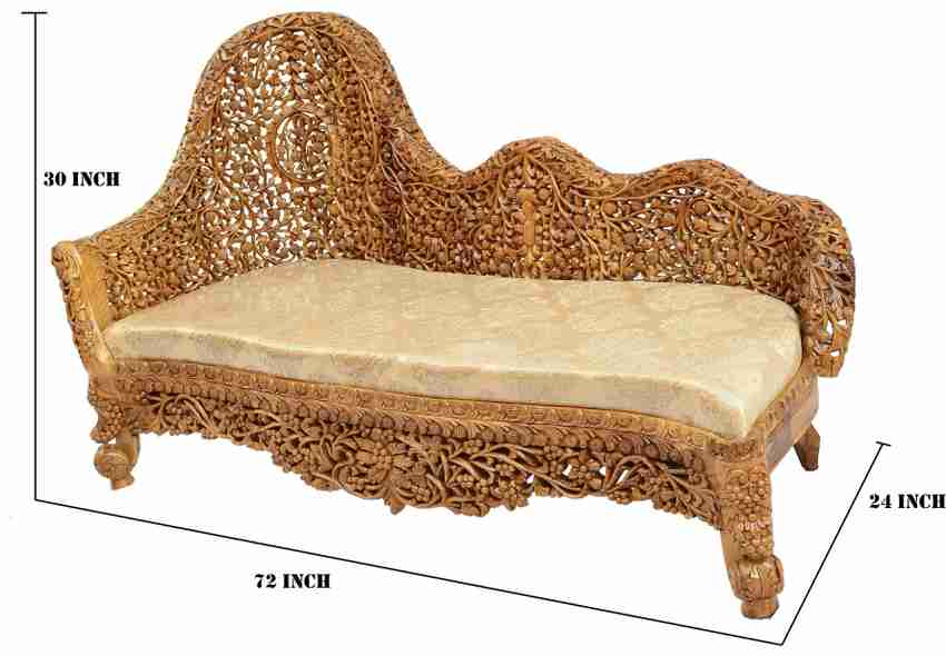 Legno Handicraft Rosewood Sheesham Wood 3 Seater Diwan Sofa Set