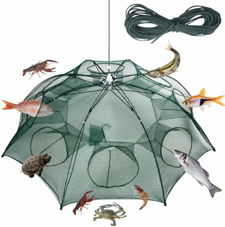 6-hole Foldable Portable Hexagon Fish Net With Automatic Shrimp Catching  Device For Catching Crayfish, Fishes, Carps, Etc.
