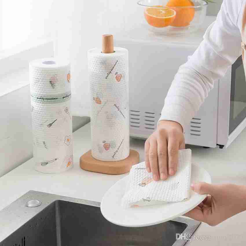 Buy Non-woven Reusable and Washable Kitchen Printed Tissue Roll Non-stick  Oil Absorbing Paper Roll Kitchen Special Paper Towel Wipe Paper Dish Cloth  Cleaning Cloth (Pack Of 1) Online at Best Prices in