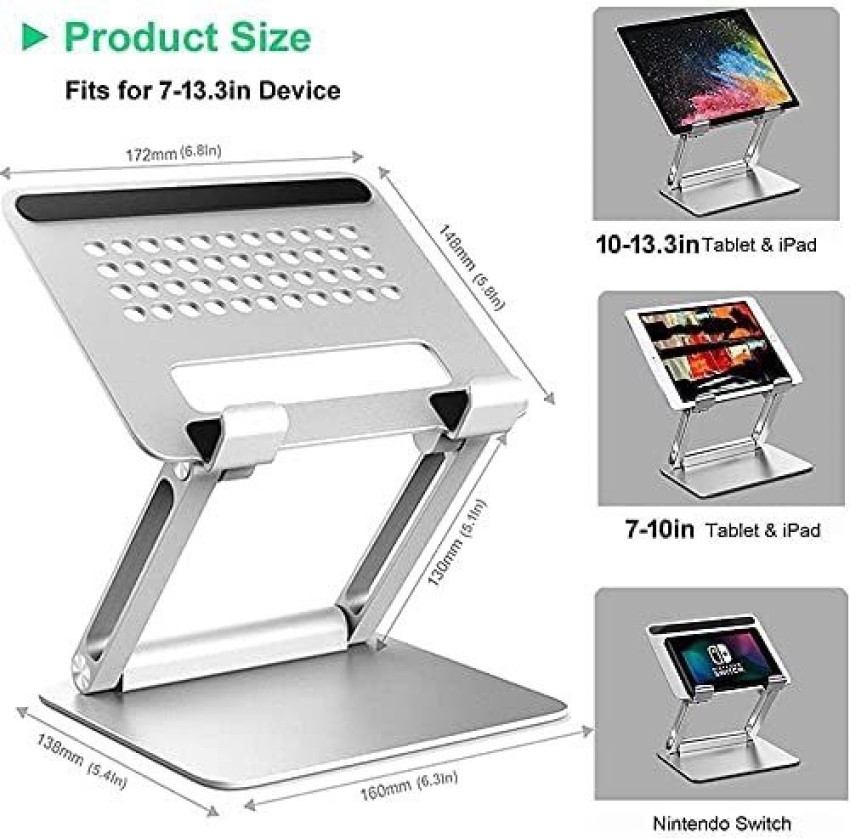 Tablet Stand For Desk, Multi-angle Adjustable Tablet Holder, Foldable  Portable Ergonomic Design, Premium Metal Tablet Riser Compatible With 7 To  13.3