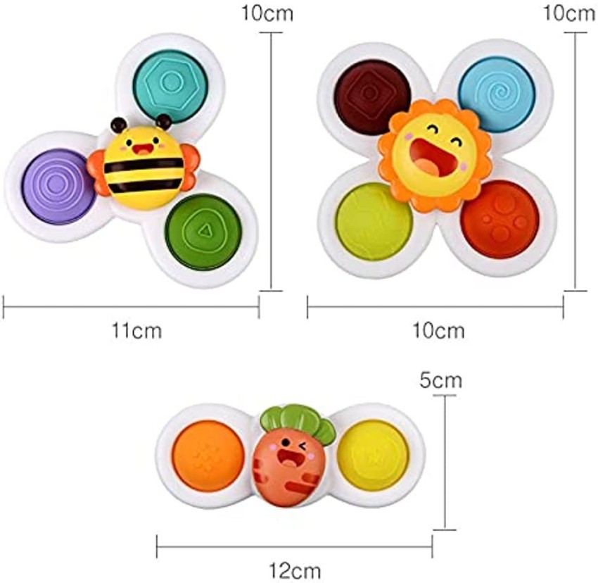 3PCS Suction cup spinner toys for 1 2 Year old boys, Spinning top baby toys  12-18 months, First birthday baby gifts for 1 Year old girls