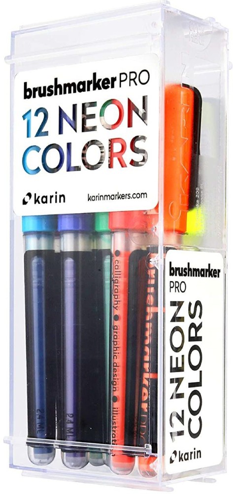 Hand Lettering Brush Markers - 12 Assorted Colors