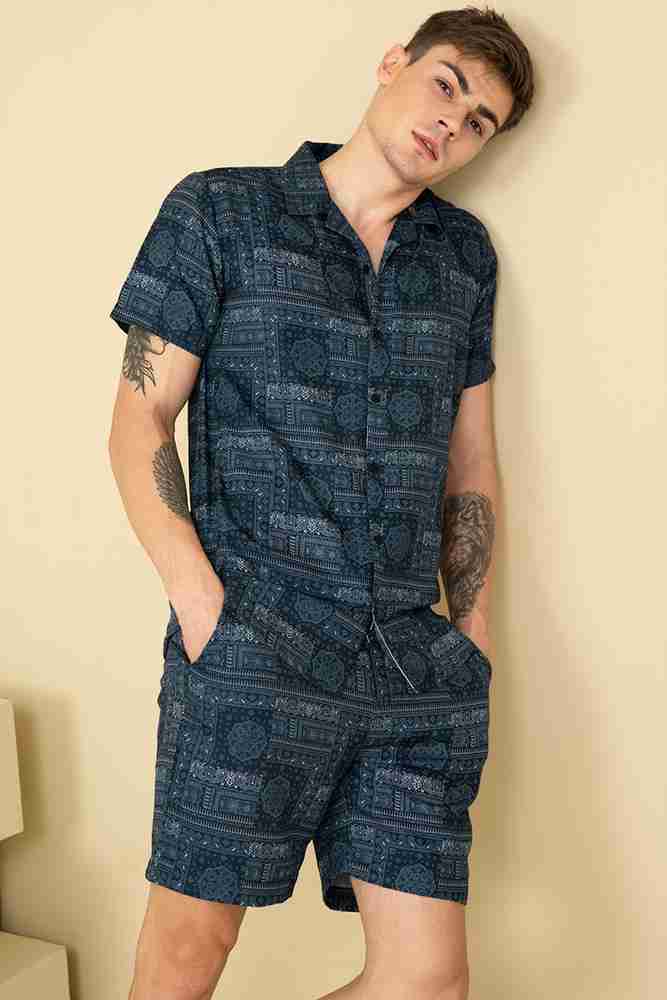 JK FASHION WORLD Men Printed Blue Top Shorts Set Price in India Buy JK FASHION WORLD Men Printed Blue Top Shorts Set at Flipkart Top Shorts Set