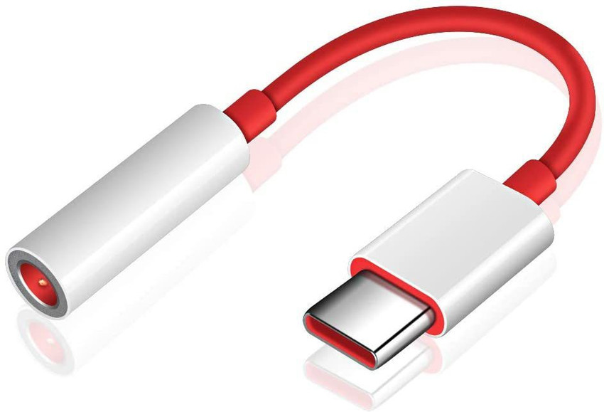 ACCESSORIES HOUSE White Red USB C Jack 3.5mm Adapter Adapt USB C Headphone Type C Jack 3.5mm Stereo Audio Cable with DAC Chipset for Oneplus Devices Phone Converter Price in India