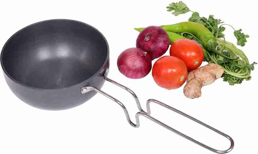 Tadka Pan,iron Tadka/fry Pan,talipu Karandi 5 Inch Wodden  Handle,black,kaduku Thalipu Kadai,small,iron Frypan With Woodenhandle,small  Kadai 