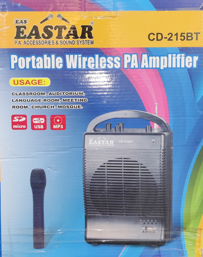Eastar CD 215BT Rechargeable Portable Wireless PA Amplifier With