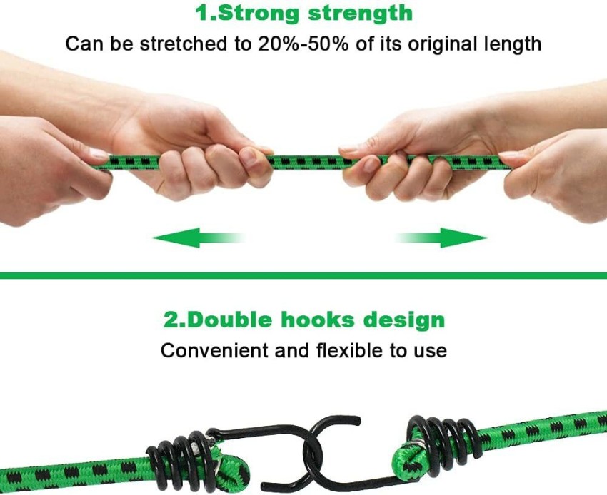 Jiyan Enterprise Stretchable Elastic Rope with Hooks/Bungee Cord