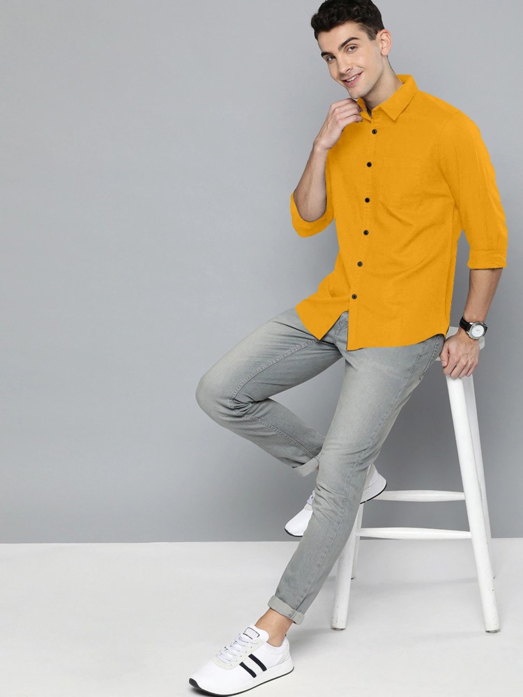 NIVICK Men Solid Casual Yellow Shirt Buy NIVICK Men Solid Casual Yellow Shirt Online at Best Prices in India Flipkart