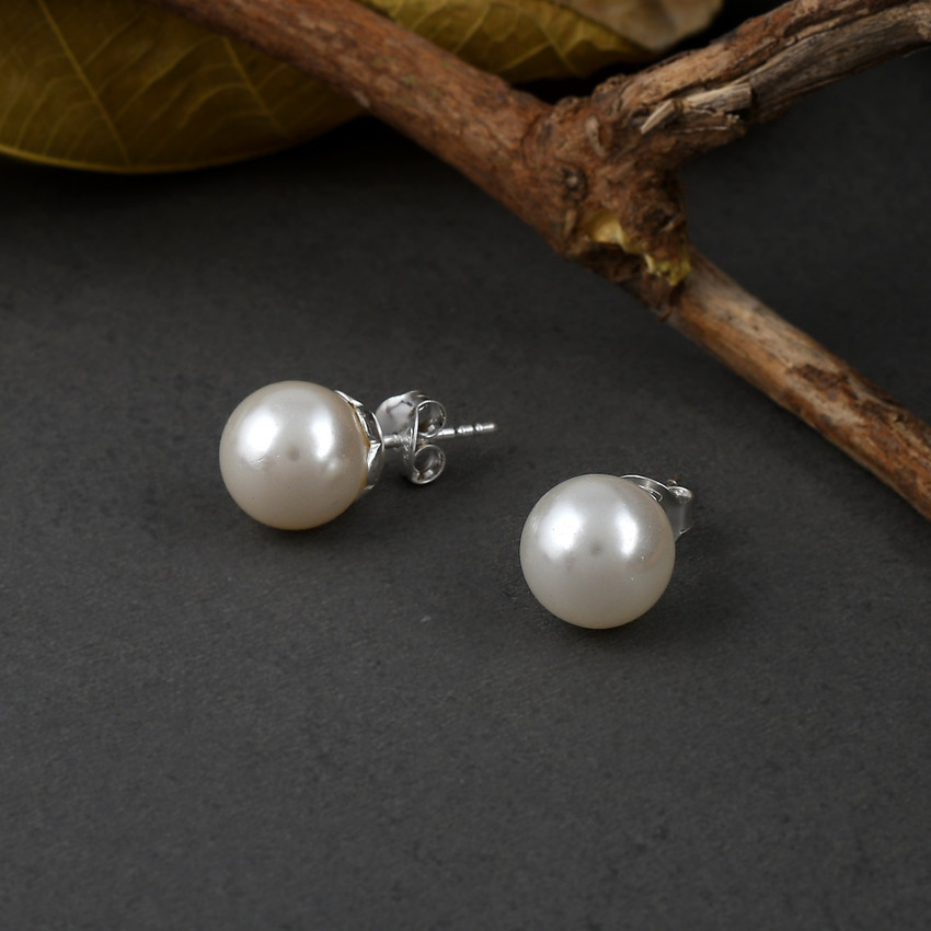 White moti earrings outlet