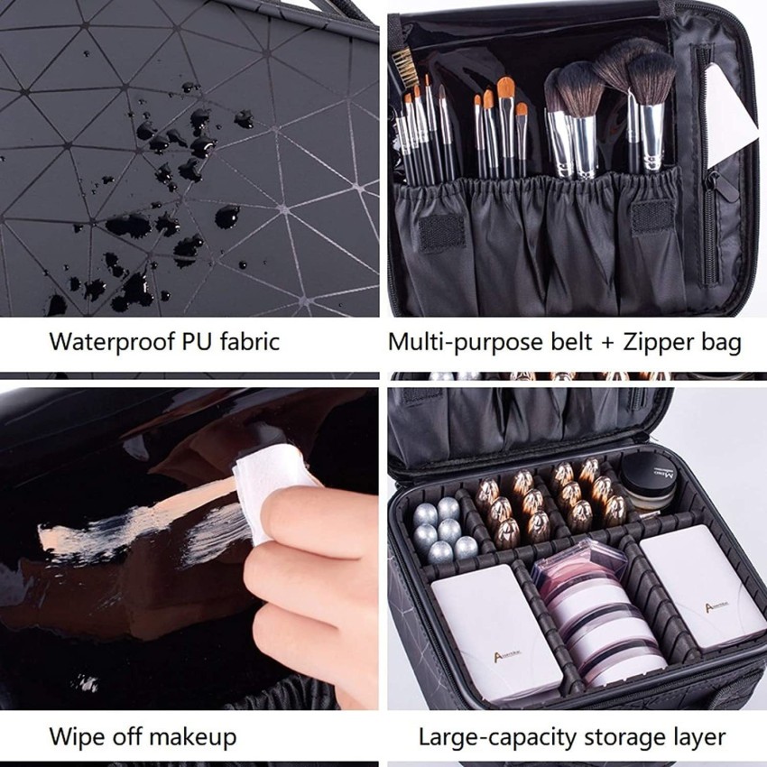 NFI Essentials PU Diamond Print Makeup Box Cosmetic Makeup Kit Professional  Storage Organizer: Buy NFI Essentials PU Diamond Print Makeup Box Cosmetic  Makeup Kit Professional Storage Organizer Online at Best Price in